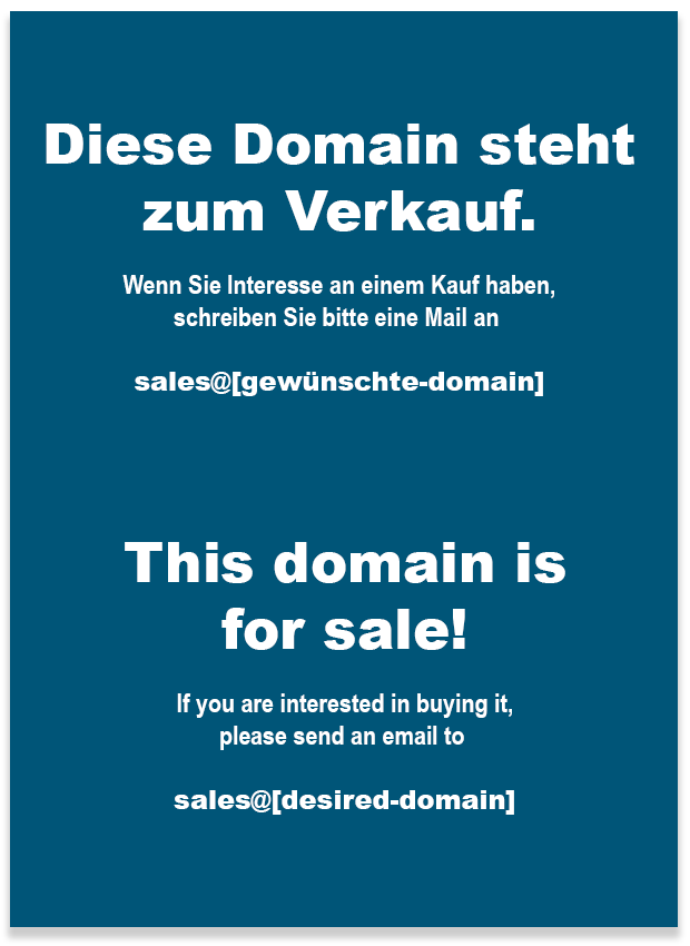 Diese Domain steht zum Verkauf